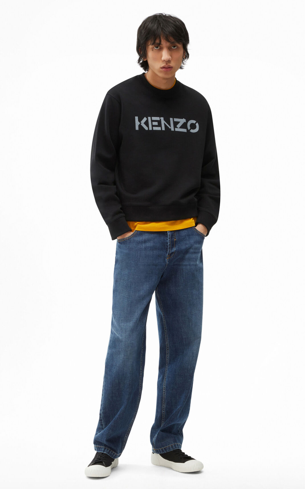 Sudadera Kenzo Logo Hombre Negras CKV519286